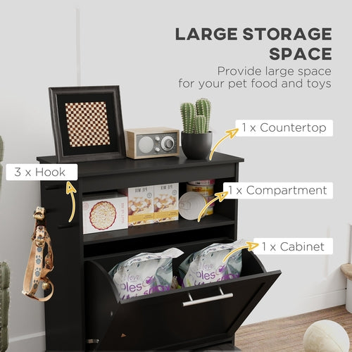 Pet Feeder Station Storage Cabinet, Dog Food Storage Container with