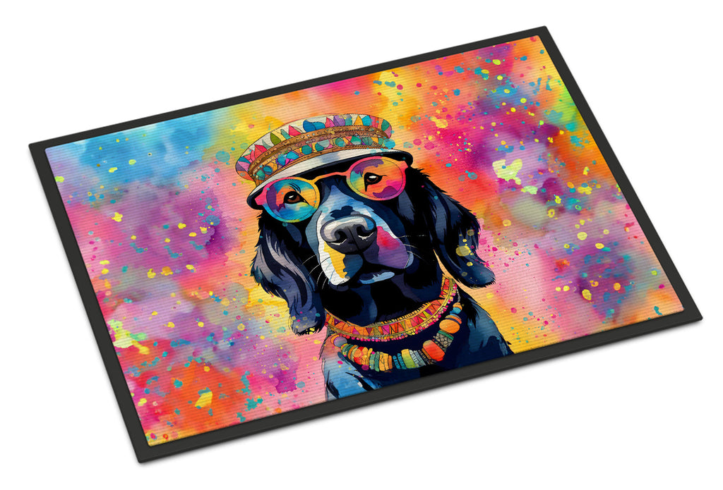 Black Labrador Hippie Dawg Doormat-0