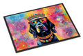 Black Labrador Hippie Dawg Doormat-0