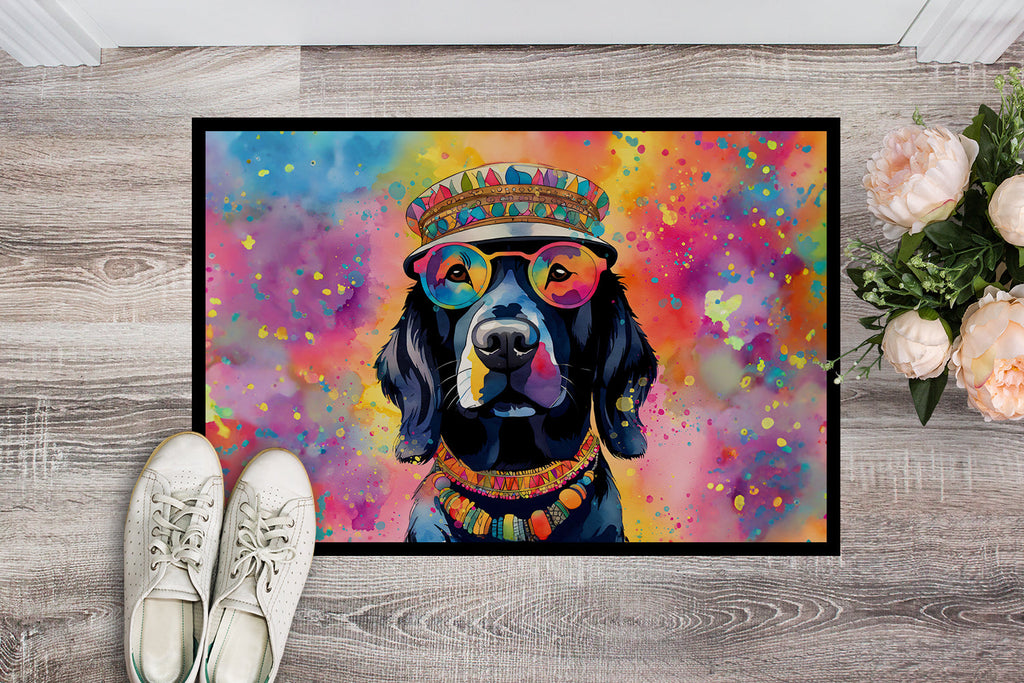 Black Labrador Hippie Dawg Doormat-1