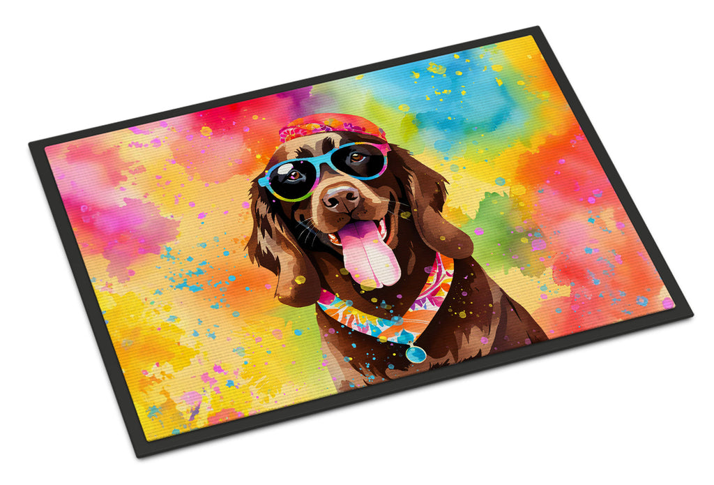 Chocolate Labrador Hippie Dawg Doormat-0