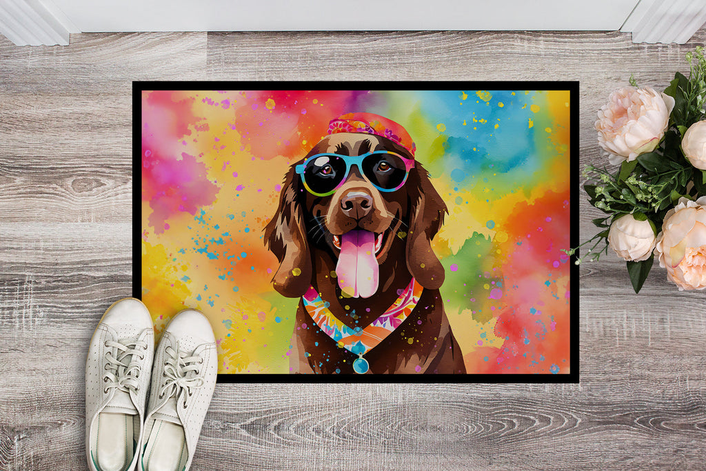 Chocolate Labrador Hippie Dawg Doormat-1