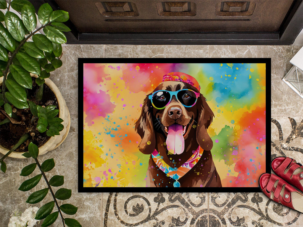 Chocolate Labrador Hippie Dawg Doormat-2
