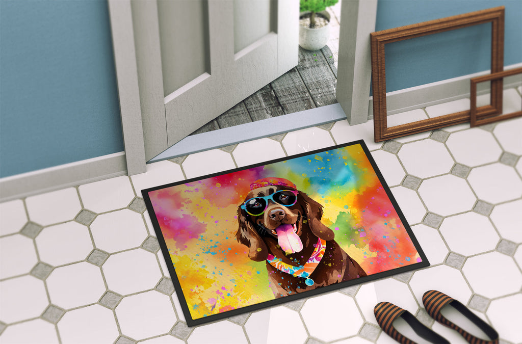 Chocolate Labrador Hippie Dawg Doormat-3