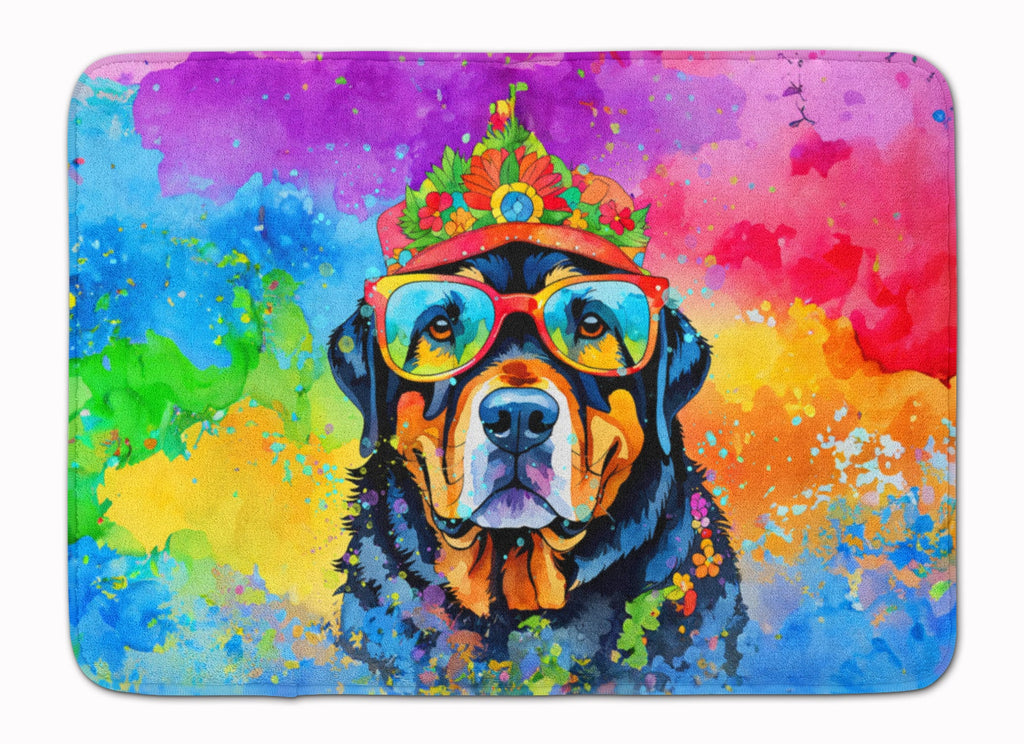 Rottweiler Hippie Dawg Memory Foam Kitchen Mat-0