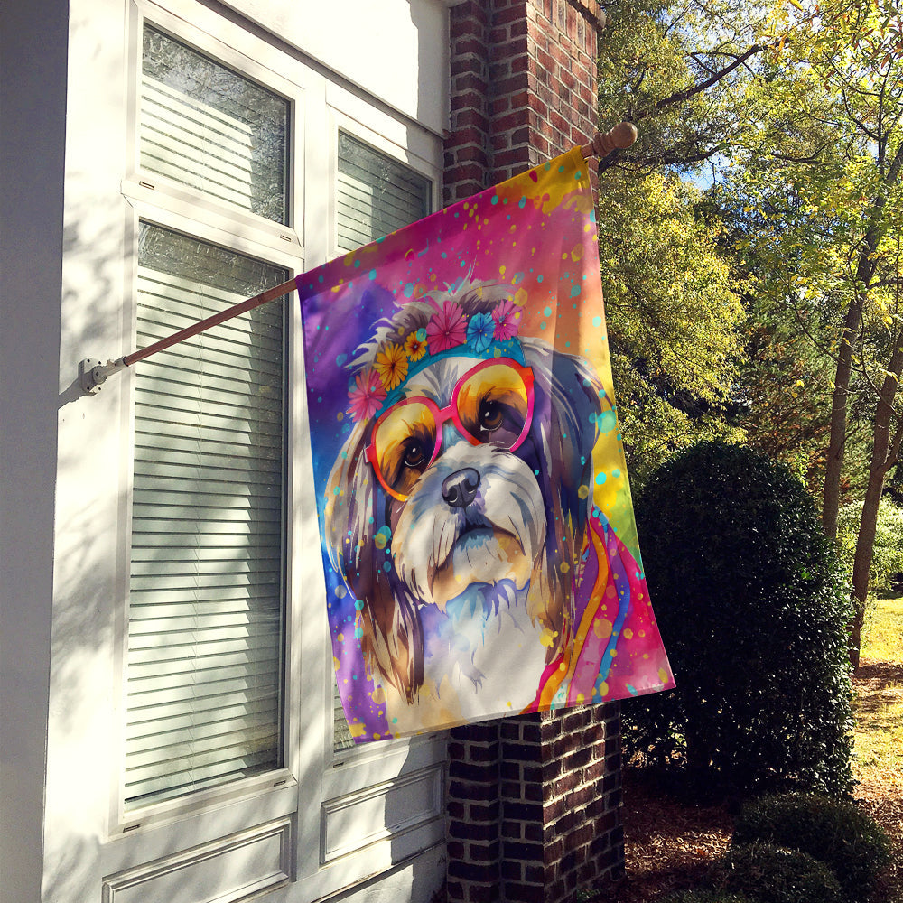 Shih Tzu Hippie Dawg House Flag-1