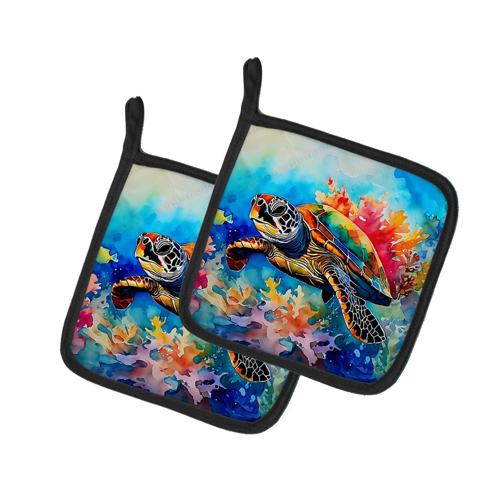 Loggerhead Sea Turtle Pair of Pot Holders