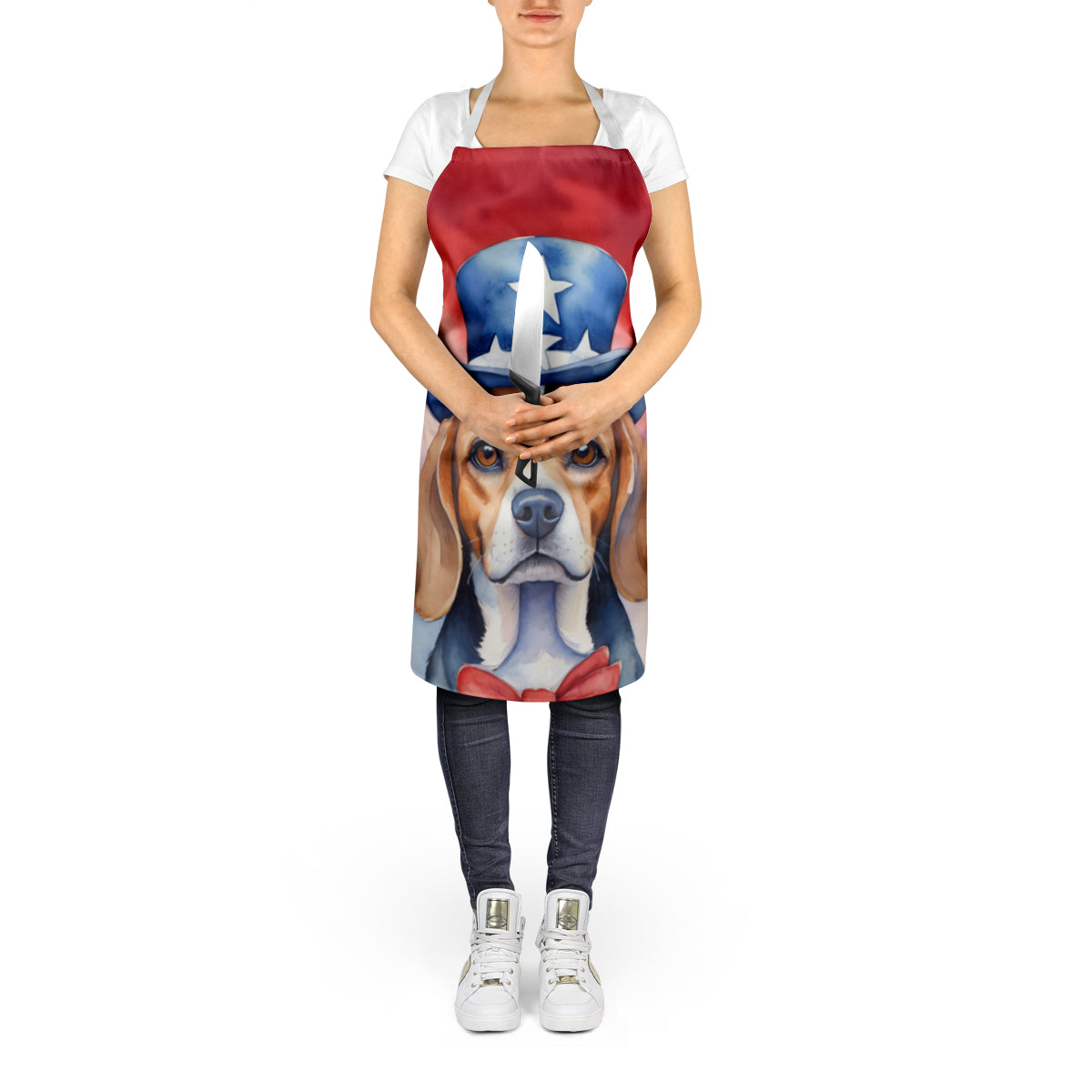 Beagle Patriotic American Apron-4