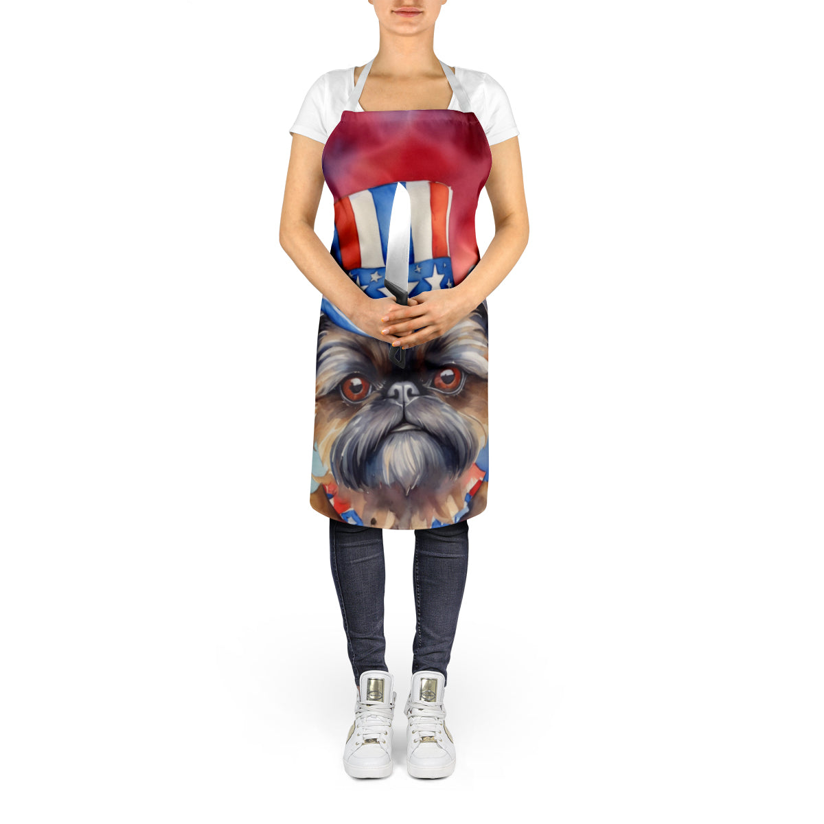 Brussels Griffon Patriotic American Apron-4