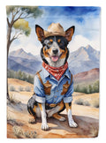 Australian Cattle Dog Cowboy Welcome House Flag-0
