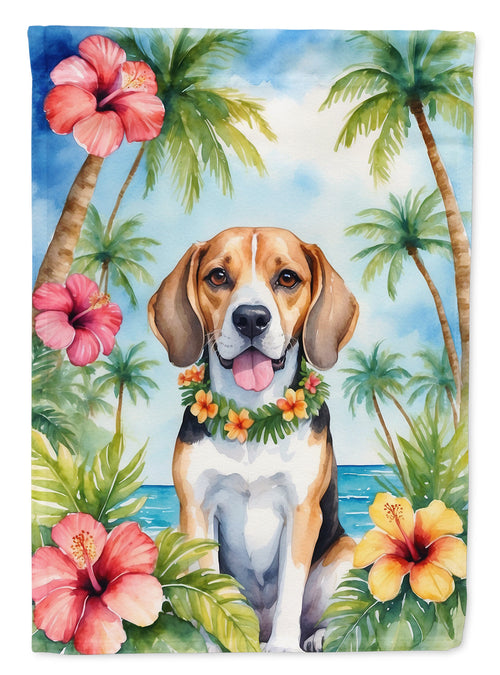 Beagle Luau Garden Flag-0