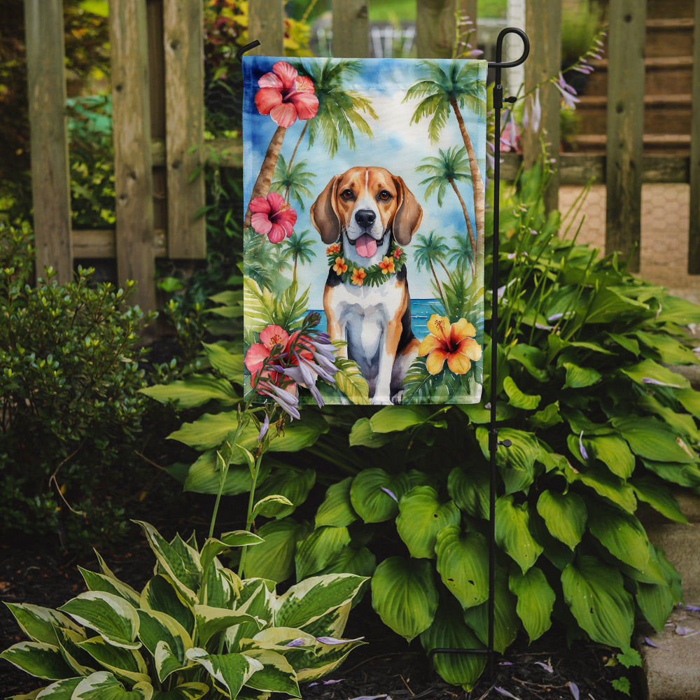 Beagle Luau Garden Flag-1