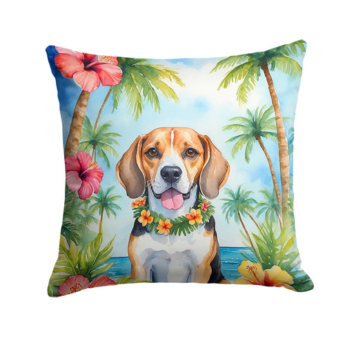 Beagle Luau Throw Pillow-0