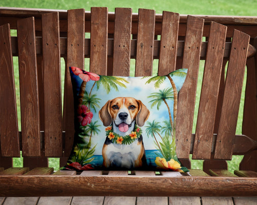 Beagle Luau Throw Pillow-1