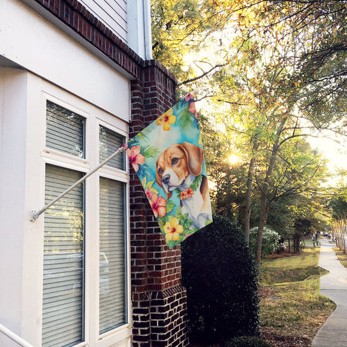 Beagle Luau House Flag-1