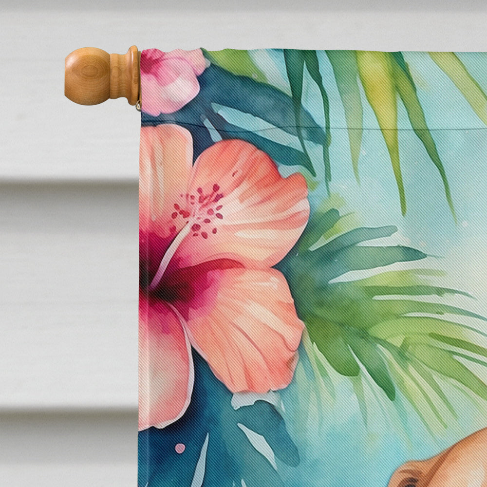 Beagle Luau House Flag-2