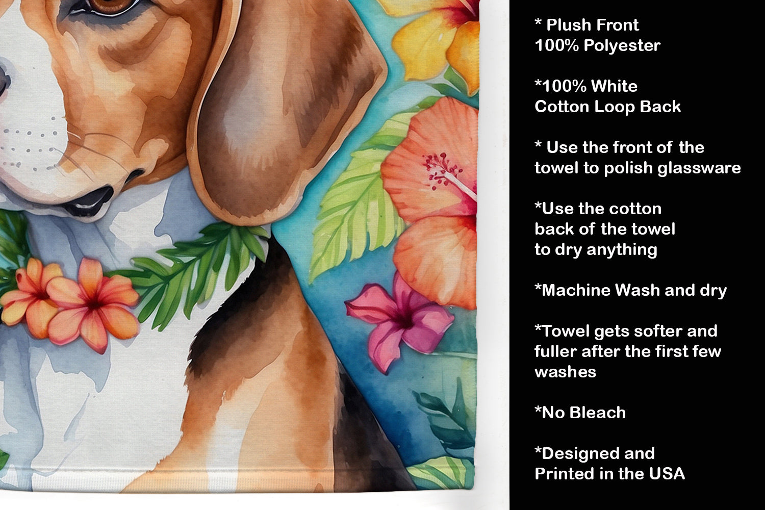 Beagle Luau Kitchen Towel-4