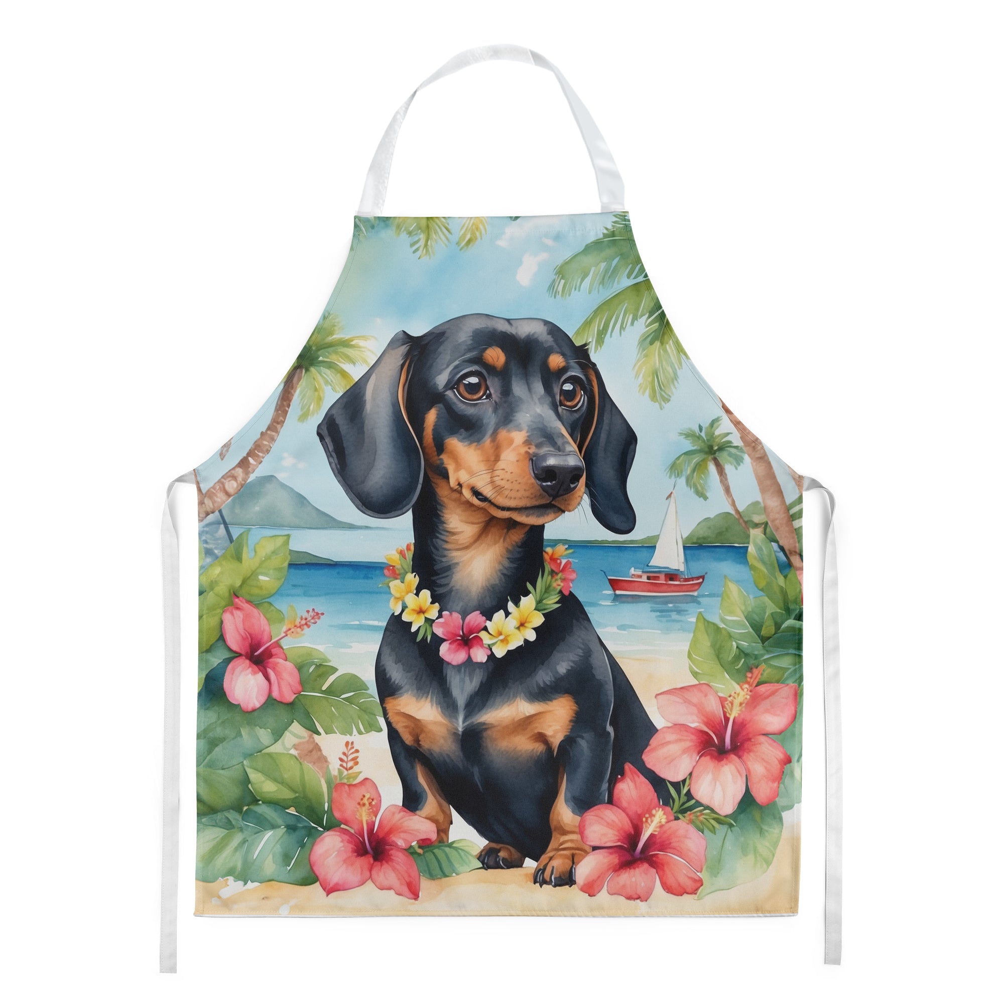 Dachshund Luau Apron