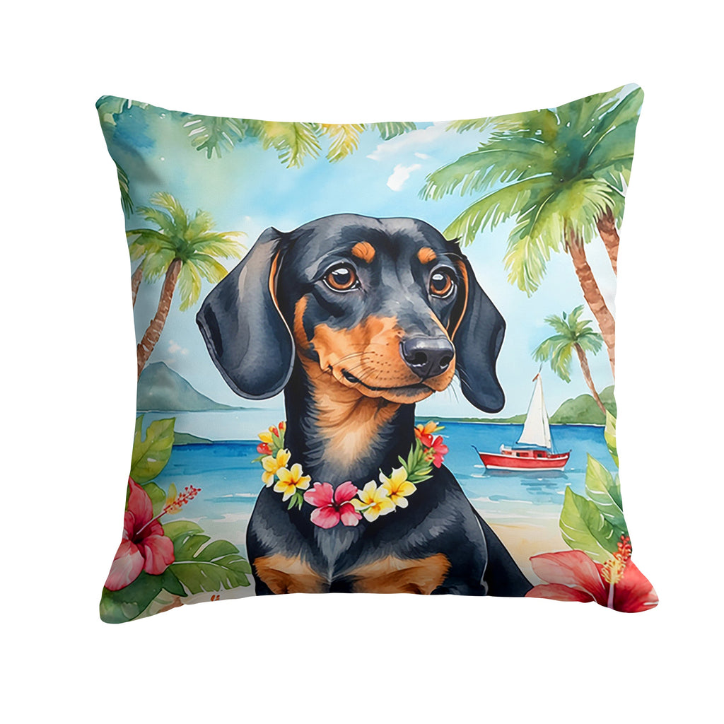 Dachshund Luau Throw Pillow