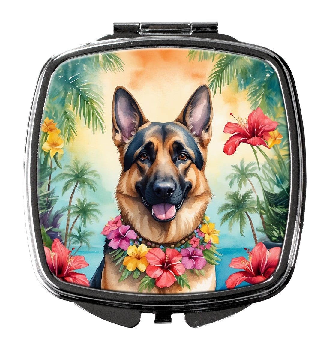 German Shepherd Luau Compact Mirror