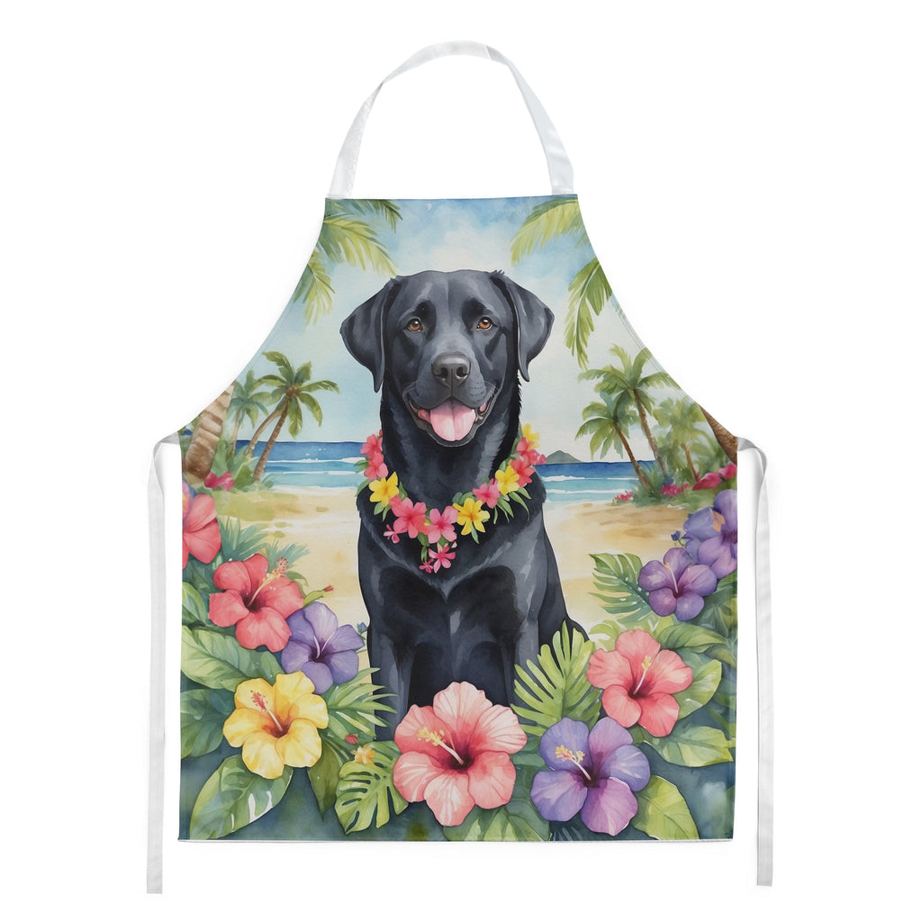 Black Labrador Retriever Luau Apron-0