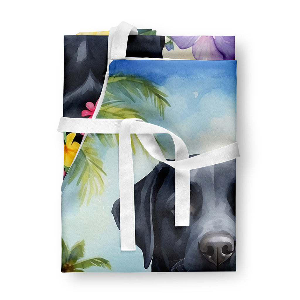 Black Labrador Retriever Luau Apron-2