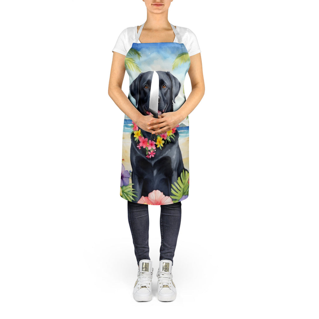 Black Labrador Retriever Luau Apron-4