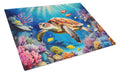 Turtle and Reefs Glass Cutting Board