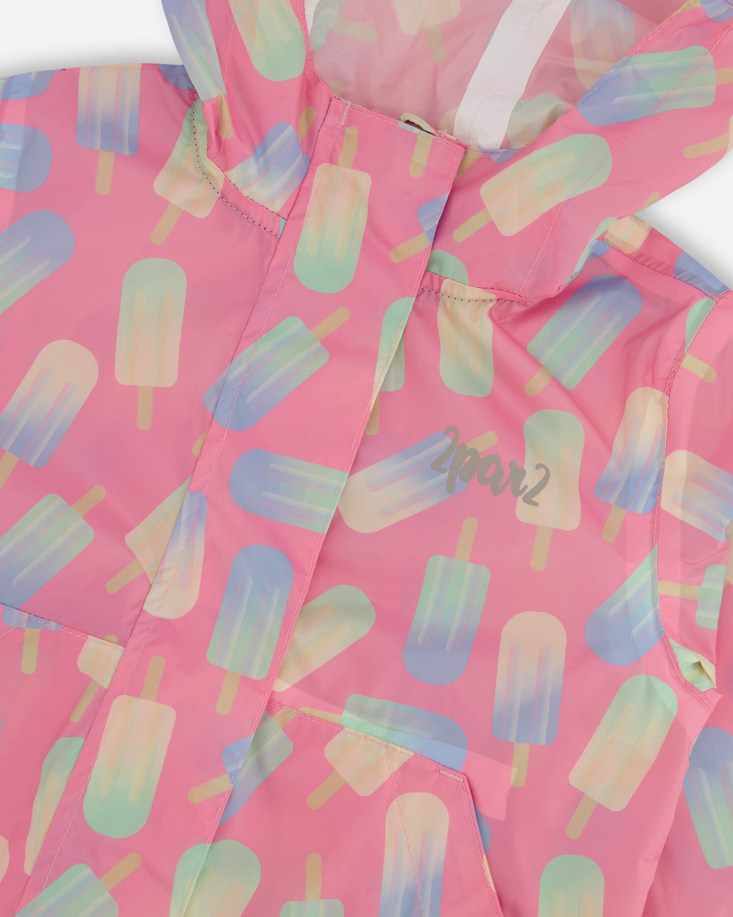 Packable Windbreaker In Polyester Pink Lollipop Print-4