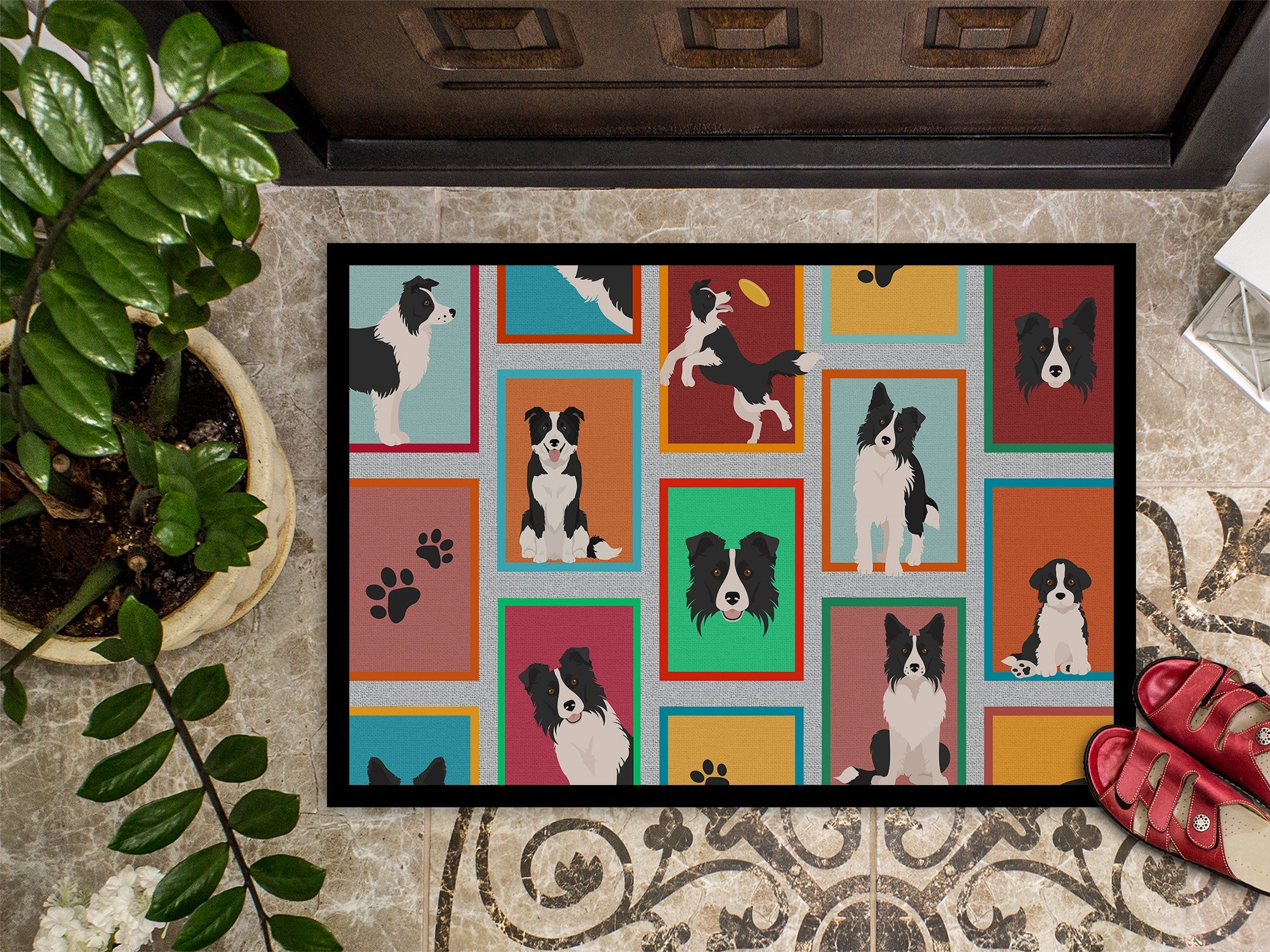 Lots of Border Collie Doormat-2