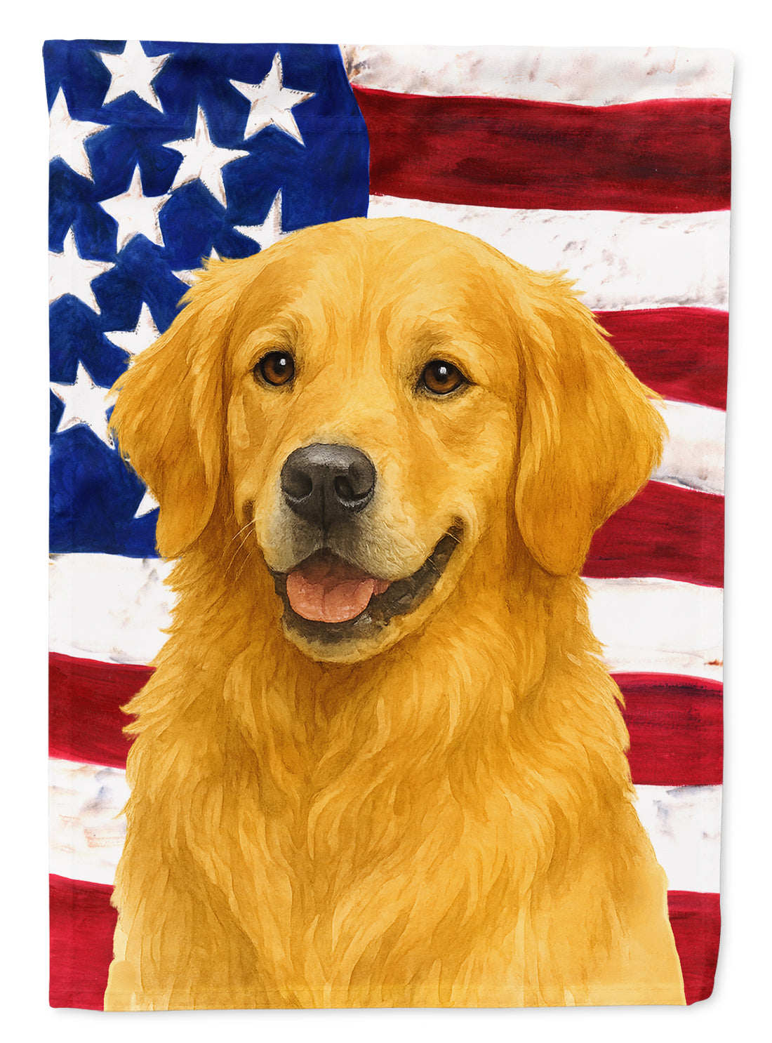 Golden Retriever American Flag Garden Flag