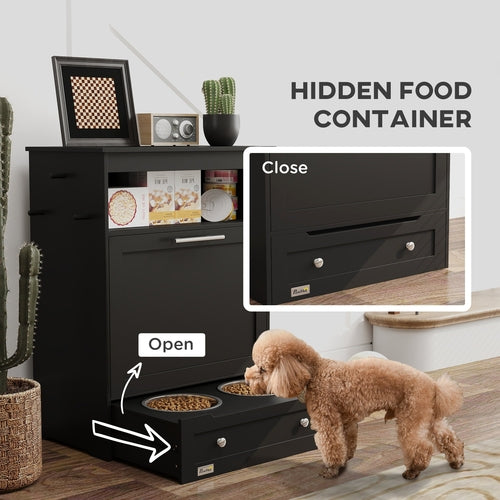 Pet Feeder Station Storage Cabinet, Dog Food Storage Container with
